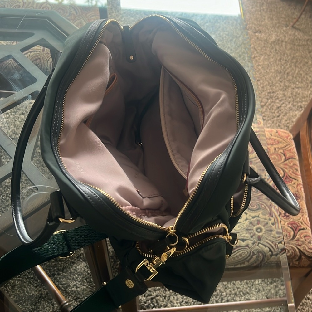 MZ Wallace olive green, pink lining gold hardware bag. Pristine condition.